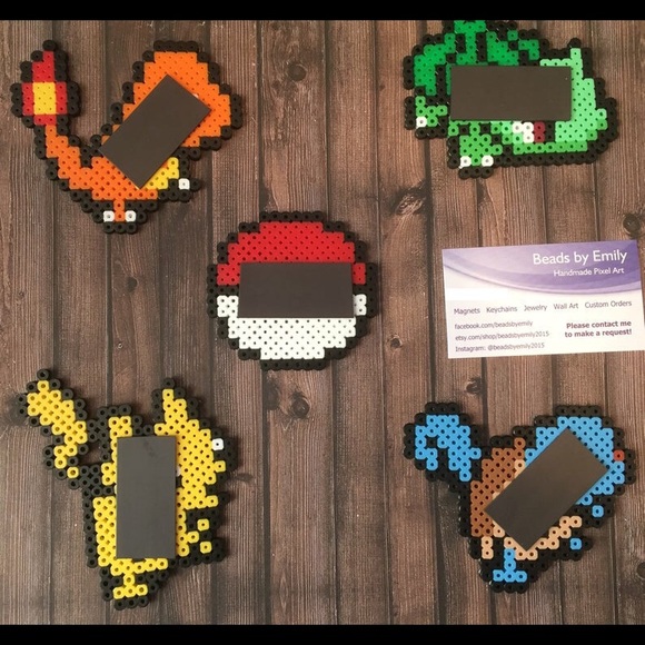 Magnets - Pikachu Charmander Squirtle Bulbasaur Pokeball - Game Room - Kids Room - Picture 2 of 3